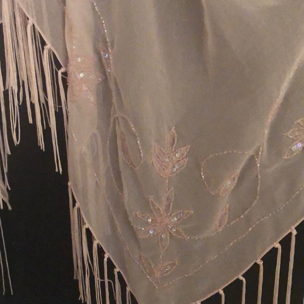 SOLD Sequin and stitched scarf - Picture 2 of 5